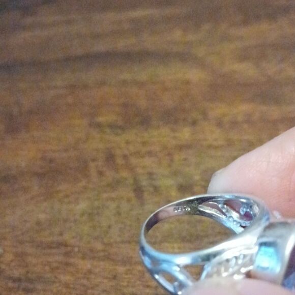 Seta Womans Sterling Silver Filigree /W Aurora Borealis Crystals 9/ 12 Grams - Picture 3 of 8